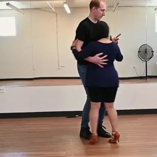 Tere practising with Brad